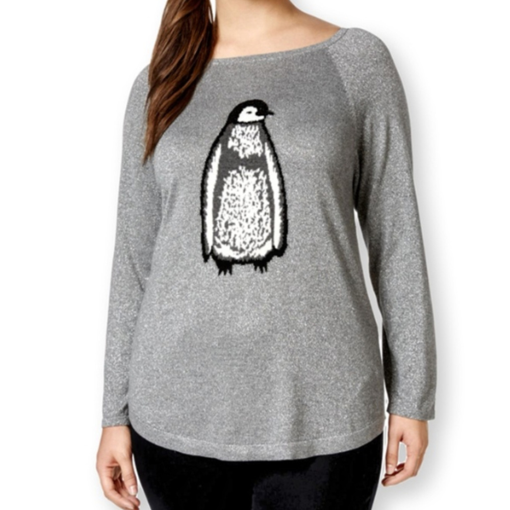 Style & Co. Women's Long Sleeve Penguin knit